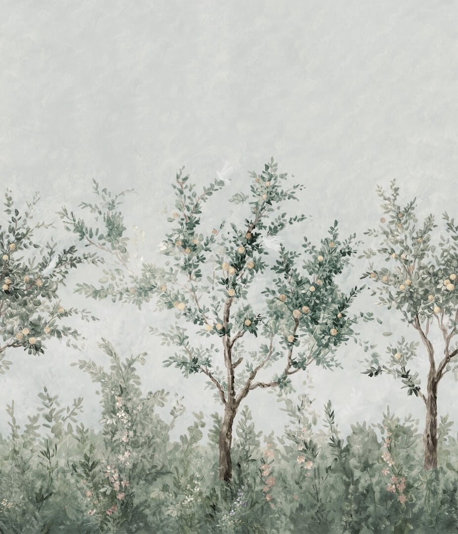Mural drzewa w impresjonistycznym stylu Boras Tapeter Studio 9583W Lydia's Garden Garden Collection