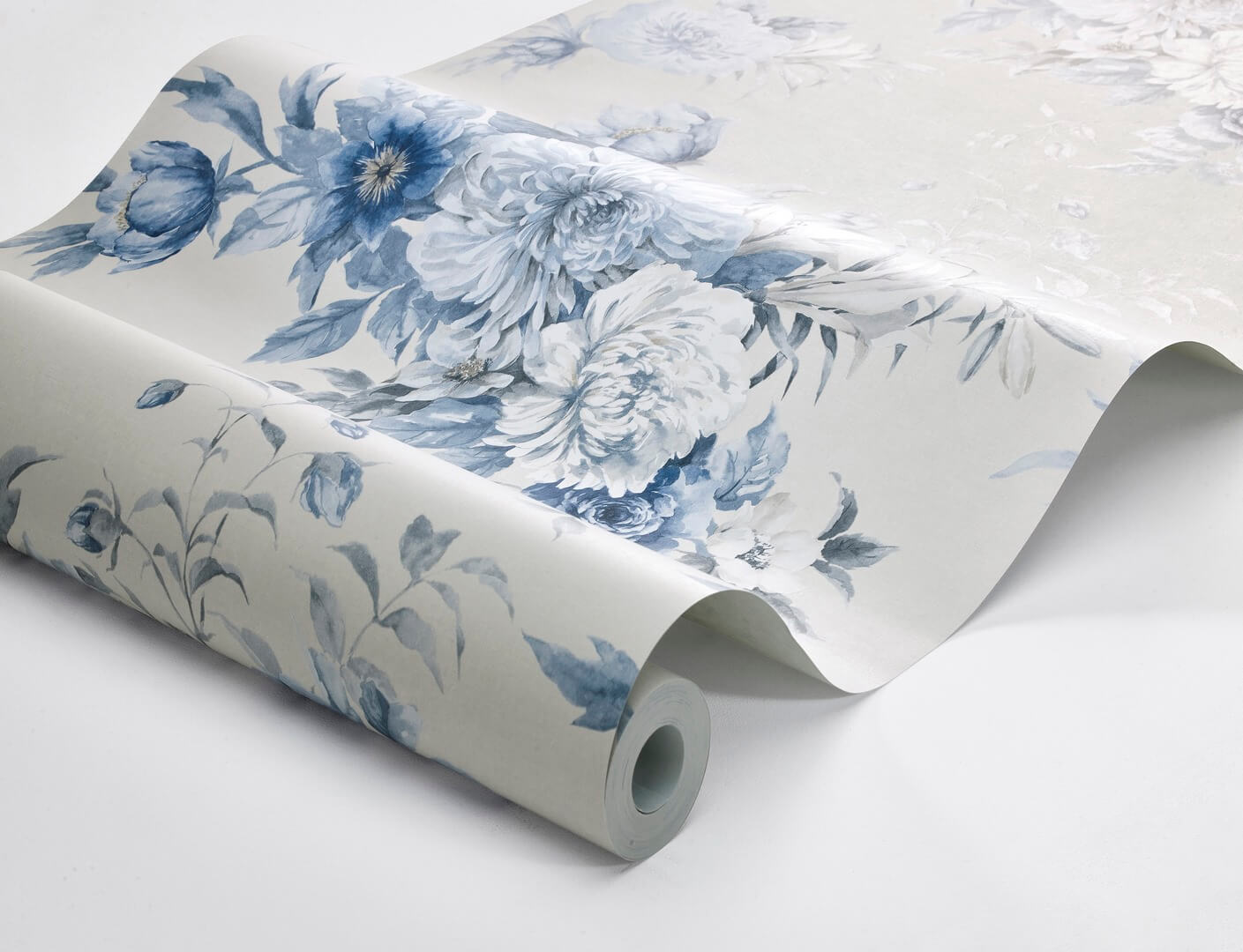 Tapeta bukiety kwiatów Boras Tapeter 6140 Floral Charm Blue & White