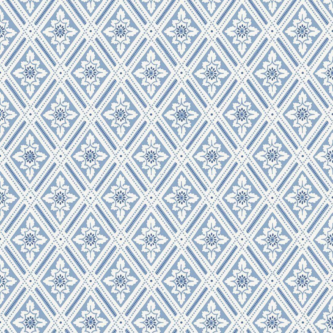 Tapeta kratownica Boras Tapeter 6148 Ester Blue & White
