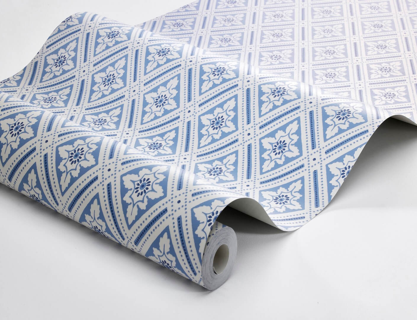 Tapeta kratownica Boras Tapeter 6148 Ester Blue & White