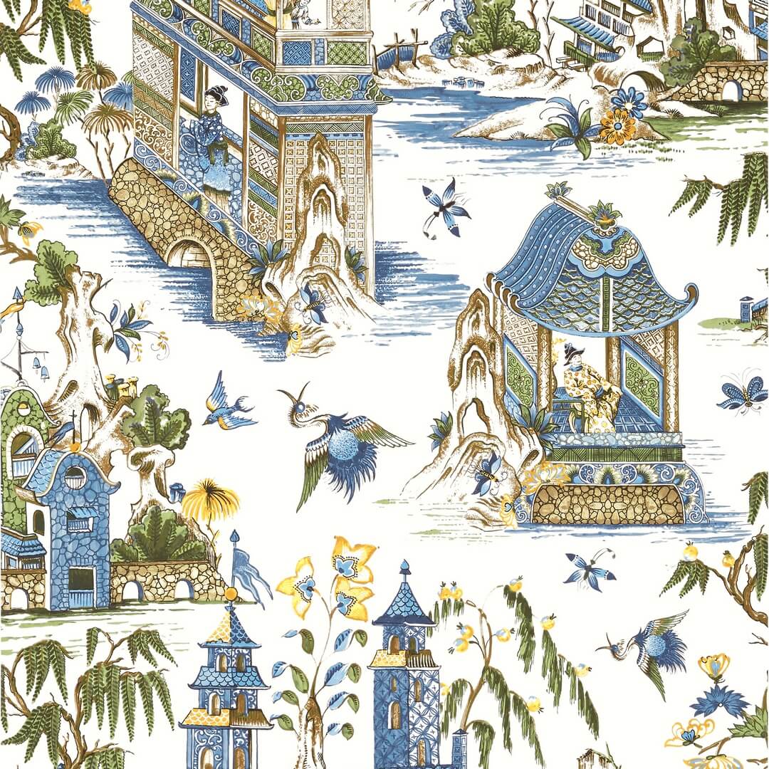 Tapeta w japońskim stylu Thibaut T13613 Grand Palace
