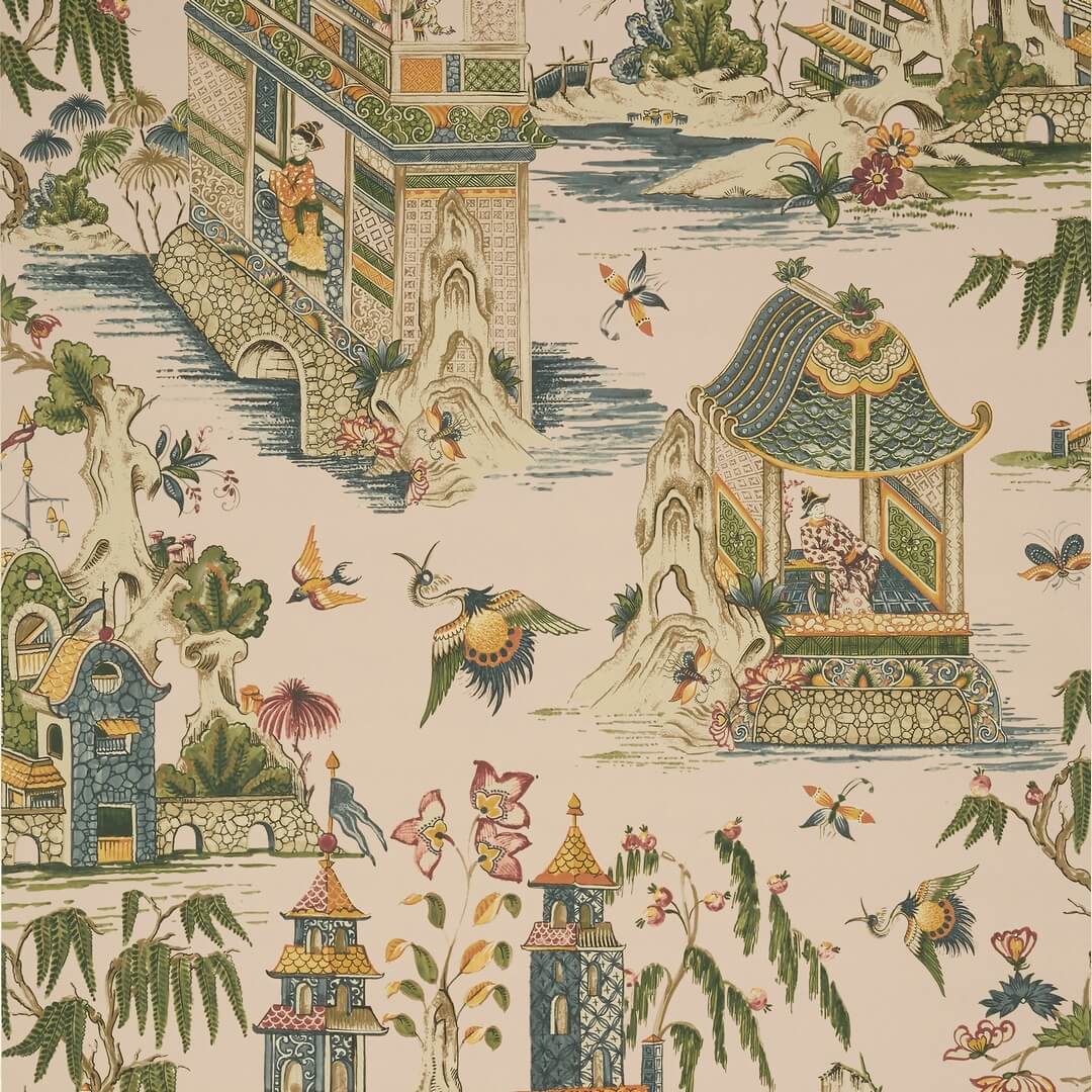 Tapeta w japońskim stylu Thibaut T13616 Grand Palace
