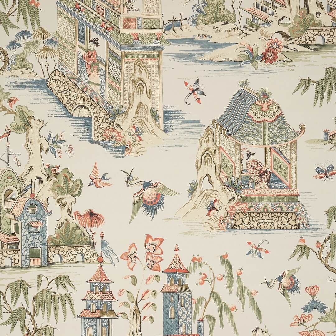 Tapeta w japońskim stylu Thibaut T13618 Grand Palace