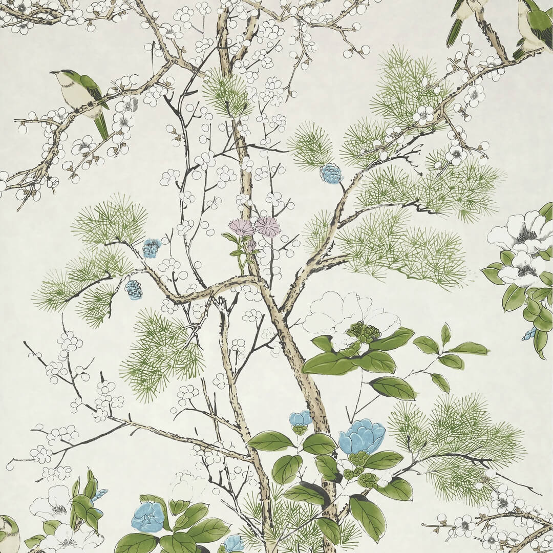 Tapeta botaniczna w stylu chinoiserie Thibaut T13622 Katsura Grand Palace