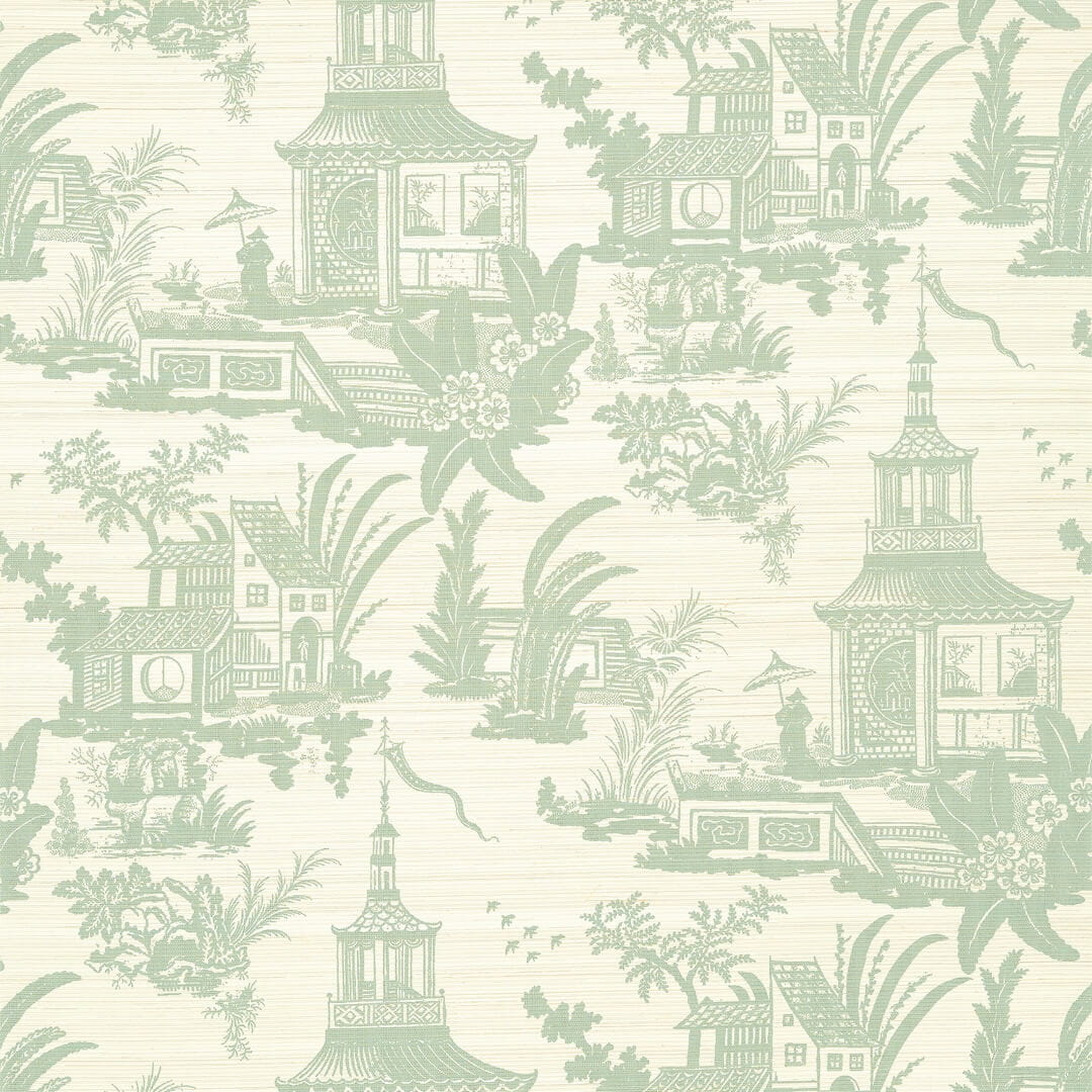 Tapeta naturalna Toile de Jouy Thibaut T13651 Empress Court Grand Palace