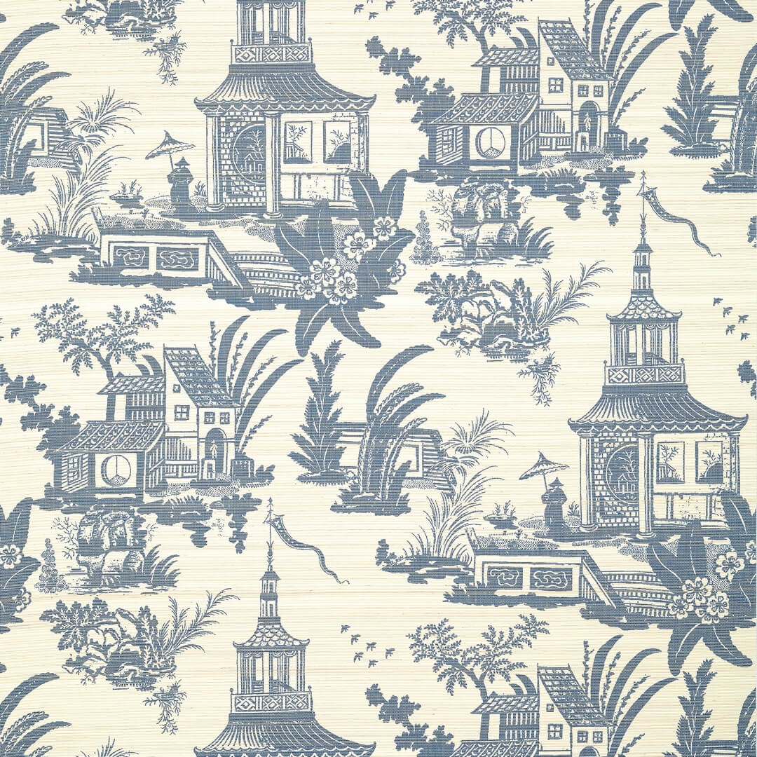 Tapeta naturalna Toile de Jouy Thibaut T13653 Empress Court Grand Palace