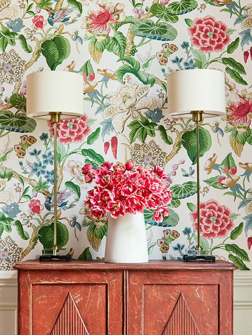 Tapeta botaniczna Thibaut T13654 Hill Garden Grand Palace