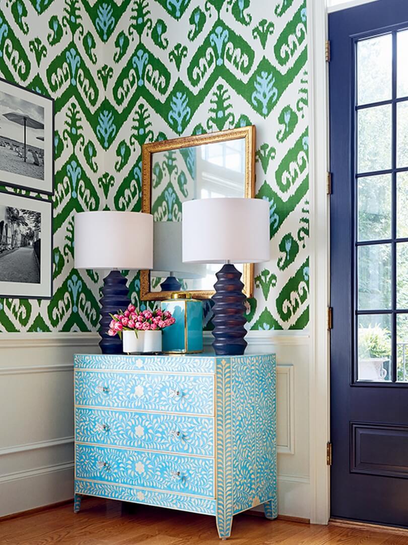 Tapeta graficzna w stylu ikat Thibaut T16245 Indies Ikat Kisment