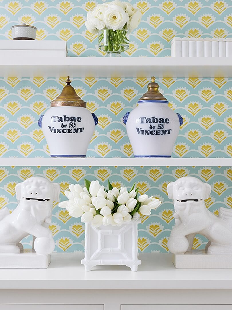 Tapeta fale i kwiaty Thibaut T16256 Emily Kisment