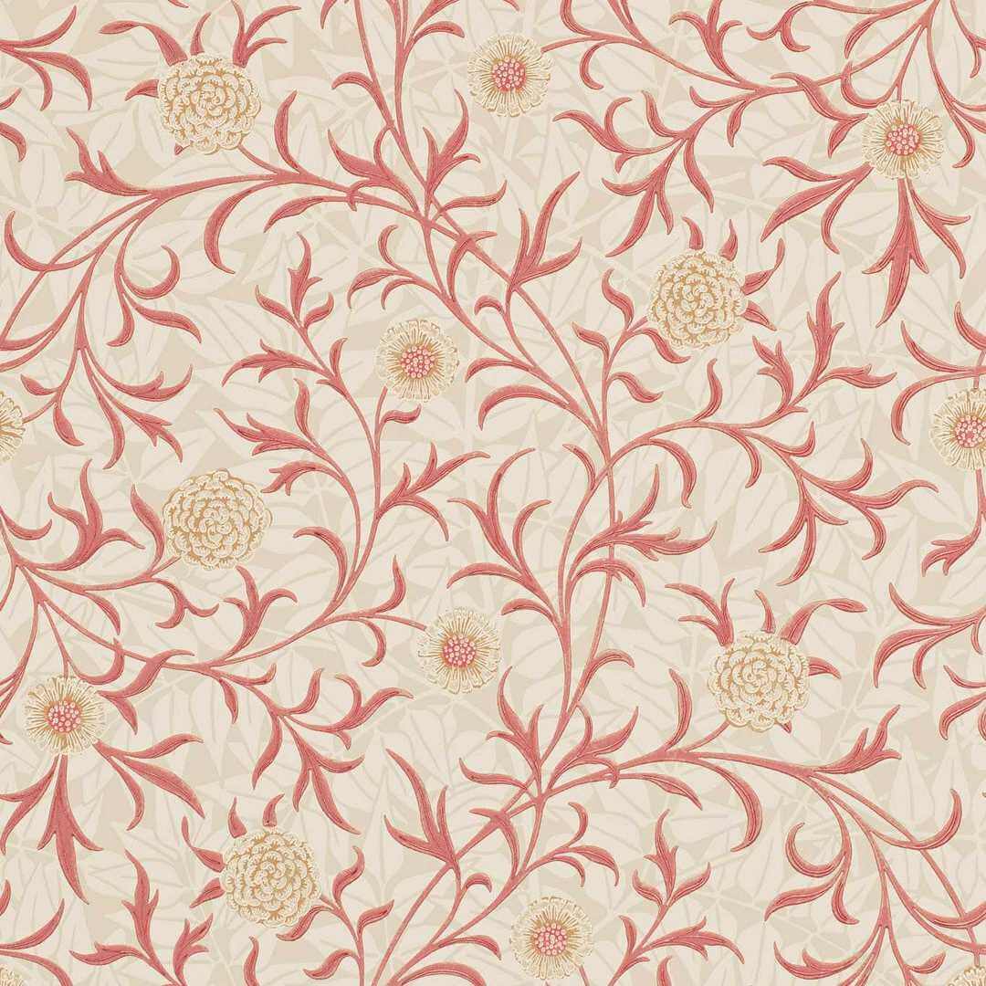 Tapeta kwiaty nagietka i liście Morris & Co. 210364 Scroll Morris & Friends