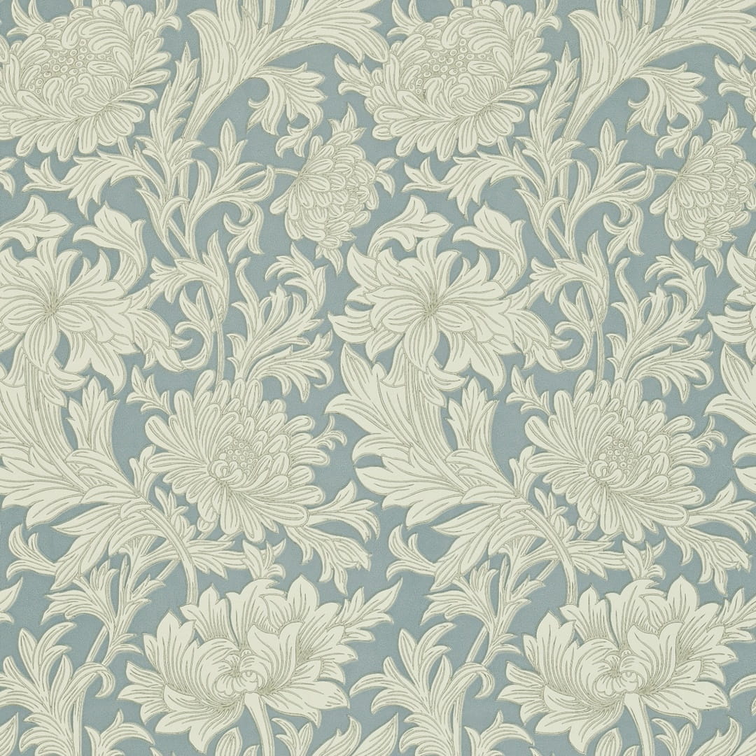 Tapeta kwiaty chryzantemy Morris & Co. DMOWCH101 Chrysanthemum Toile Morris & Friends