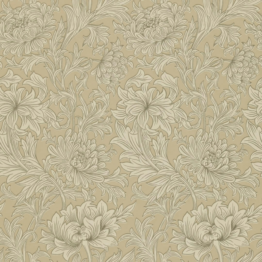 Tapeta kwiaty chryzantemy Morris & Co. DMOWCH103 Chrysanthemum Toile Morris & Friends
