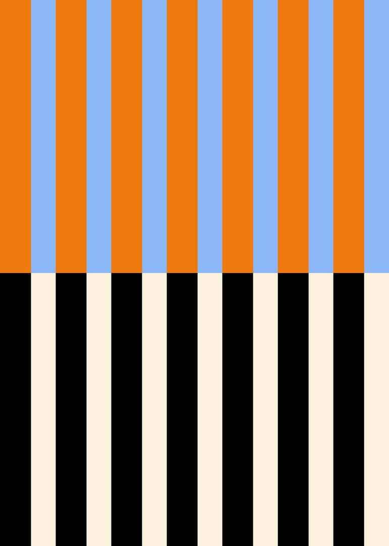 Fototapeta paski Rebel Walls R20021 Striped Orange Blue Happy Socks