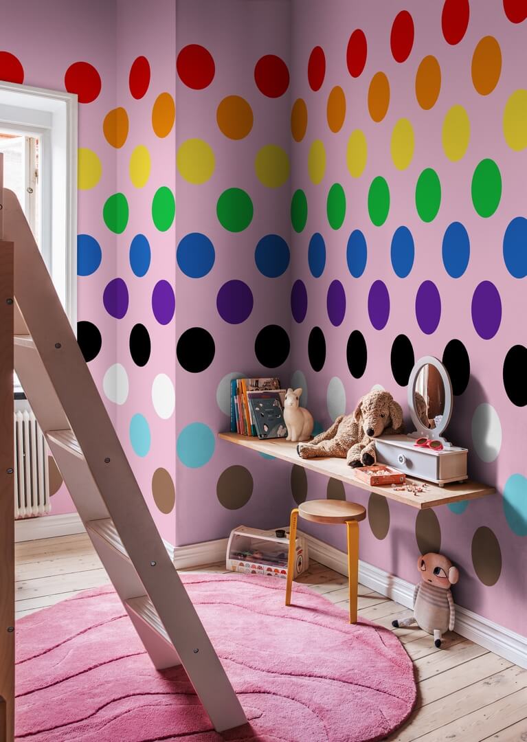 Fototapeta duże kropki Rebel Walls R20028 Big Dots Happy Pink Happy Socks