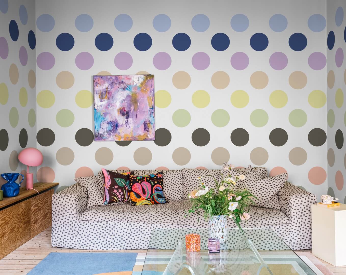 Fototapeta duże kropki Rebel Walls R20030 Big Dots Pastel Happy Socks