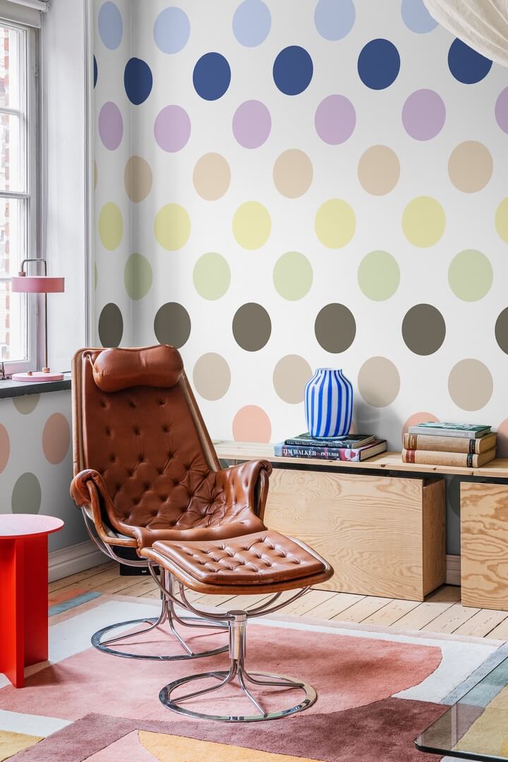 Fototapeta duże kropki Rebel Walls R20030 Big Dots Pastel Happy Socks