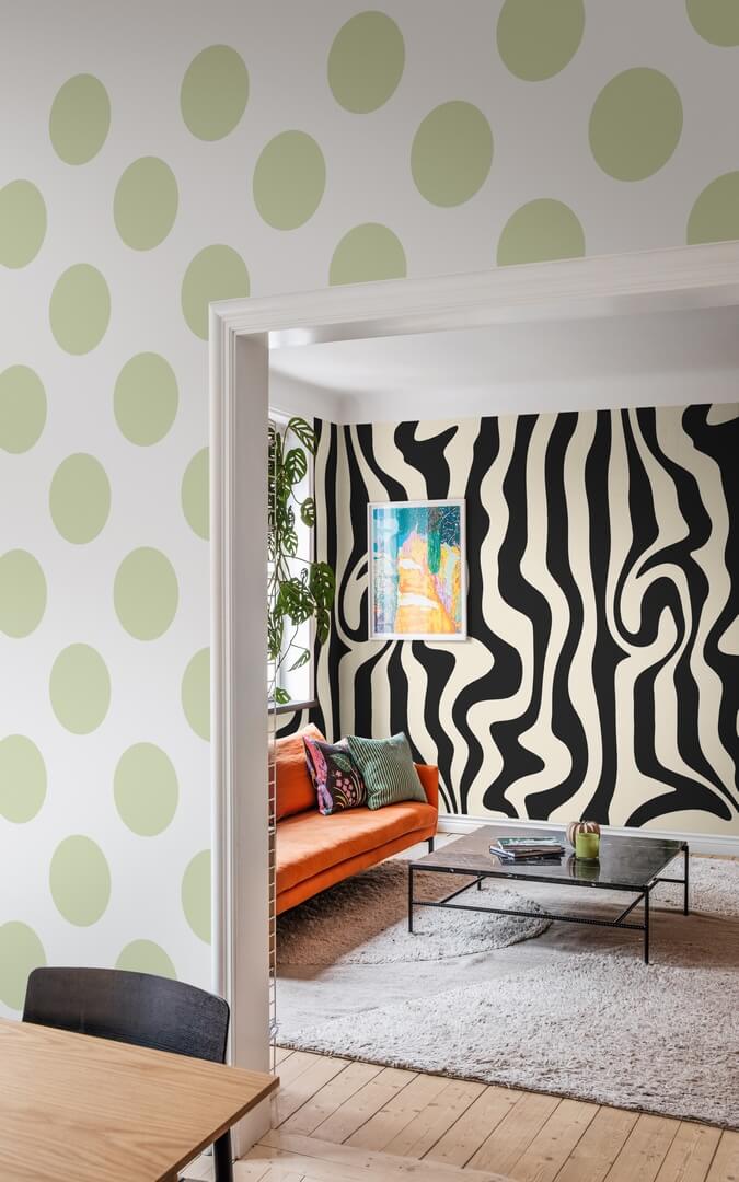 Fototapeta duże kropki Rebel Walls R20031 Big Dots Light Green Happy Socks