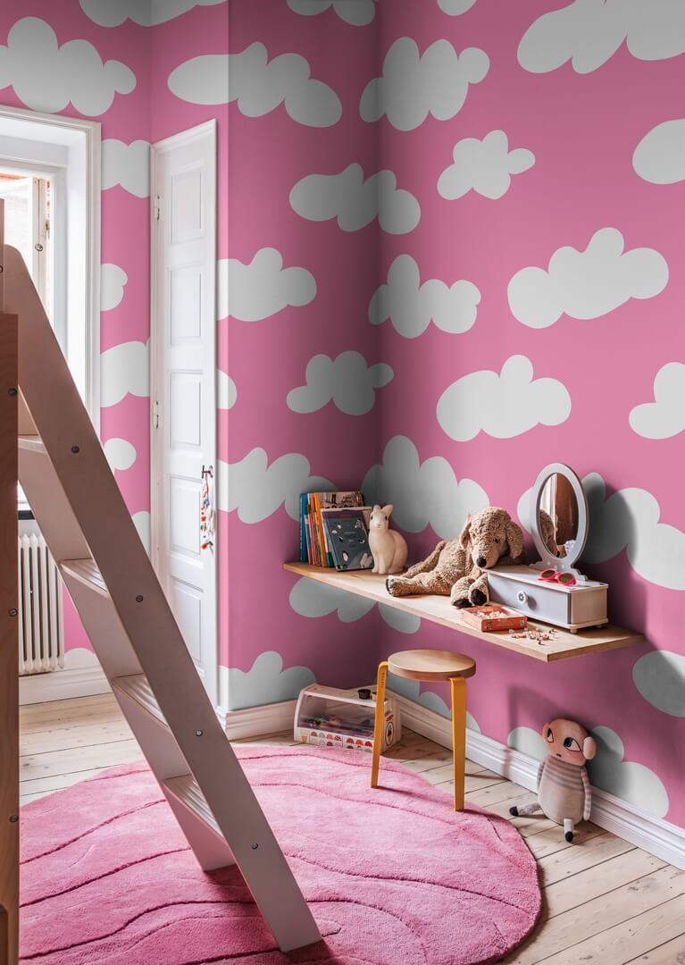 Fototapeta chmury Rebel Walls R20033 Cloudy Happy Pink Happy Socks