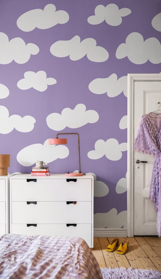 Fototapeta chmury Rebel Walls R20034 Cloudy Lilac Happy Socks