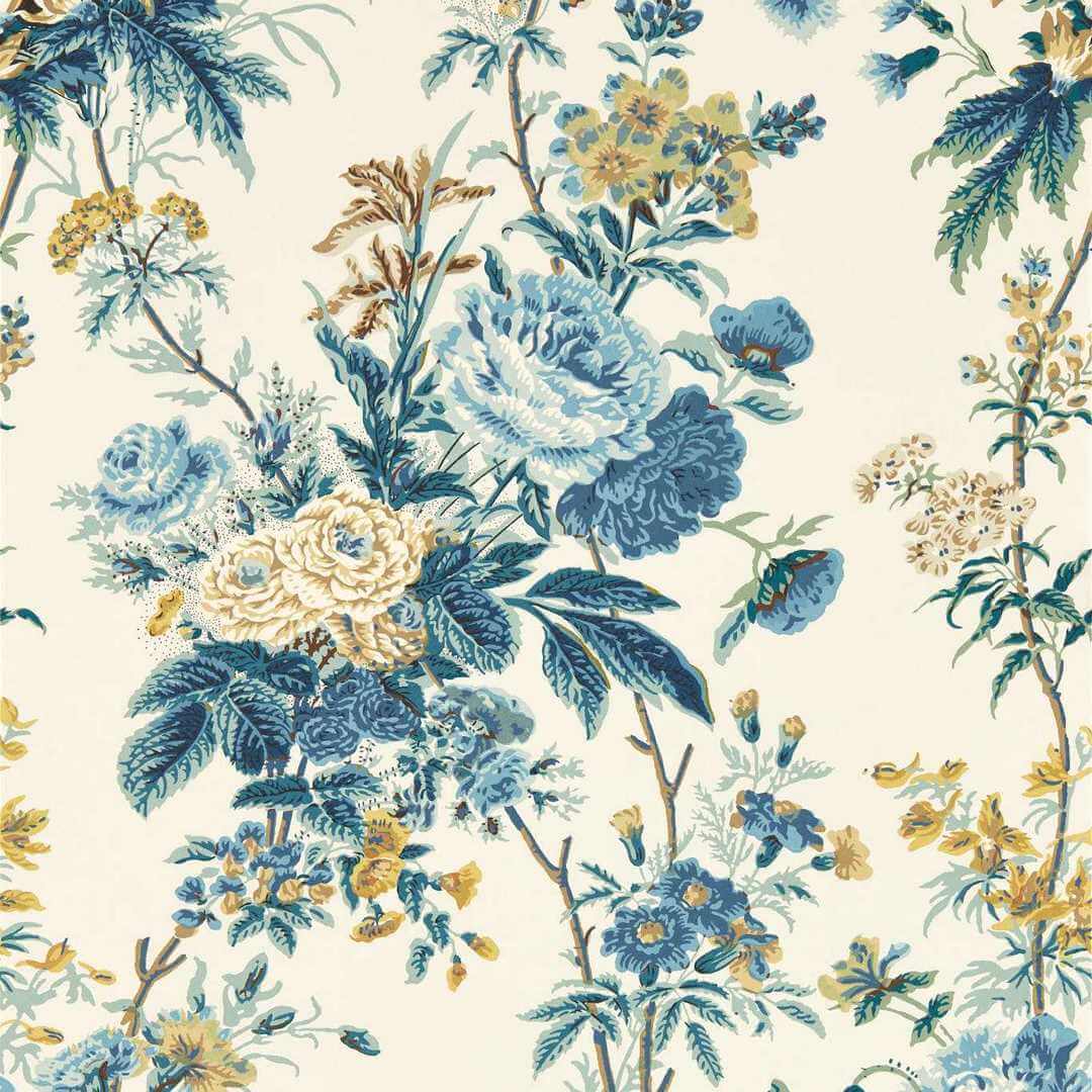 Tapeta bukiety kwiatów Sanderson 217304 Lakeland Paradis Giles Deacon