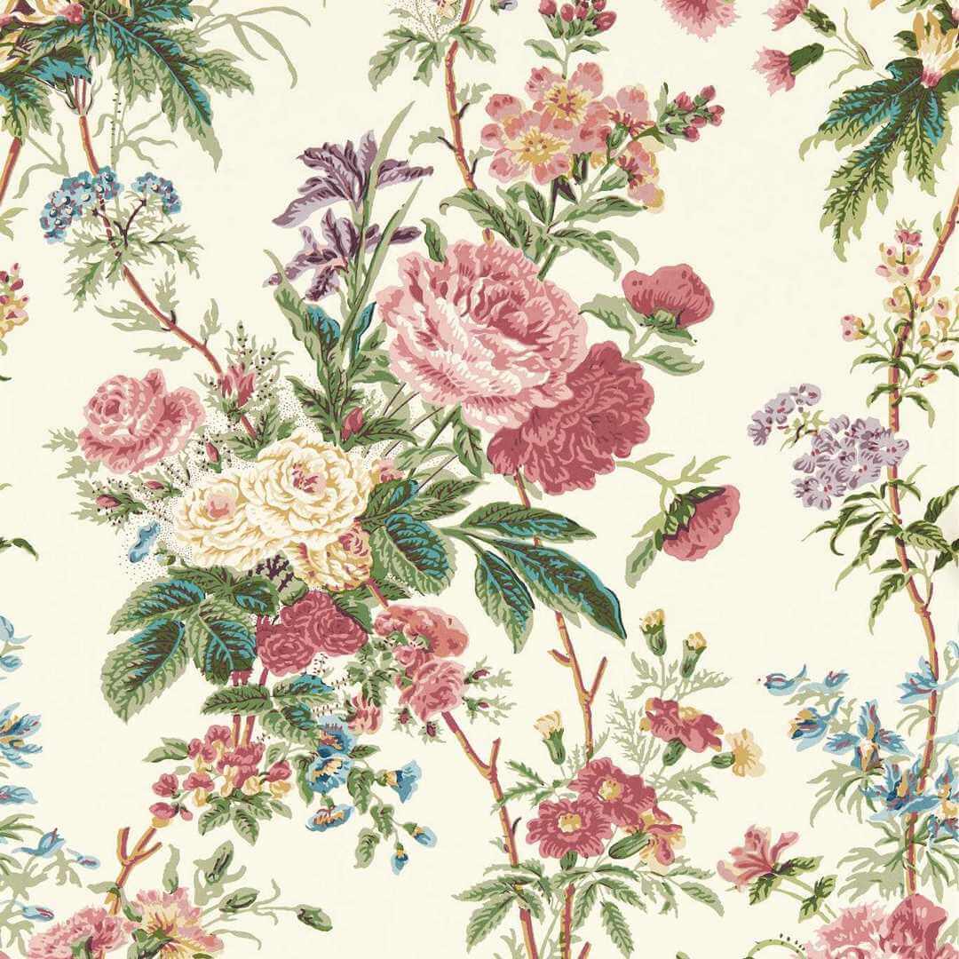 Tapeta bukiety kwiatów Sanderson 217305 Lakeland Paradis Giles Deacon