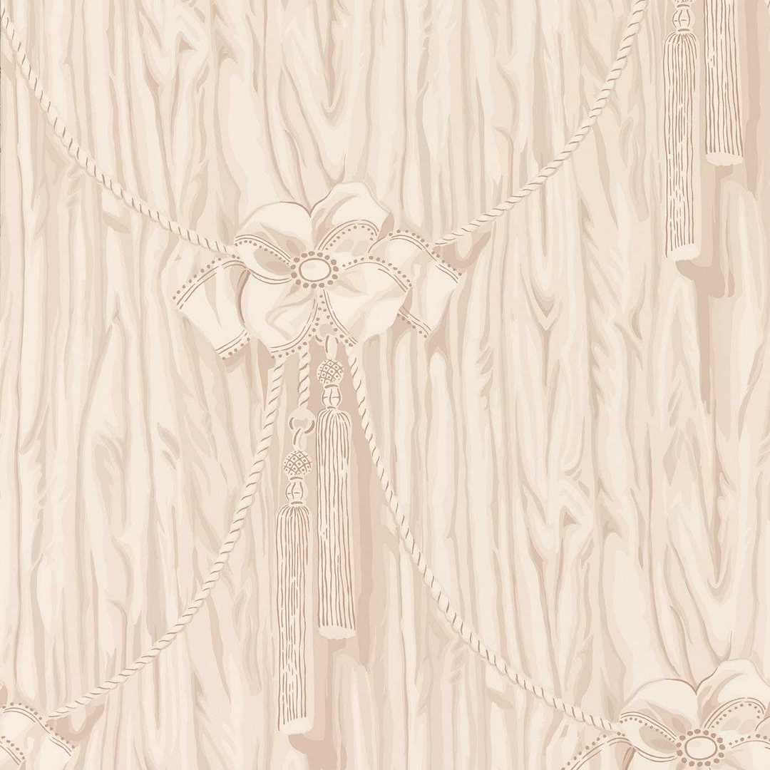 Tapeta drapowana zasłona z kokardami Sanderson 217308 Wilsford Giles Deacon