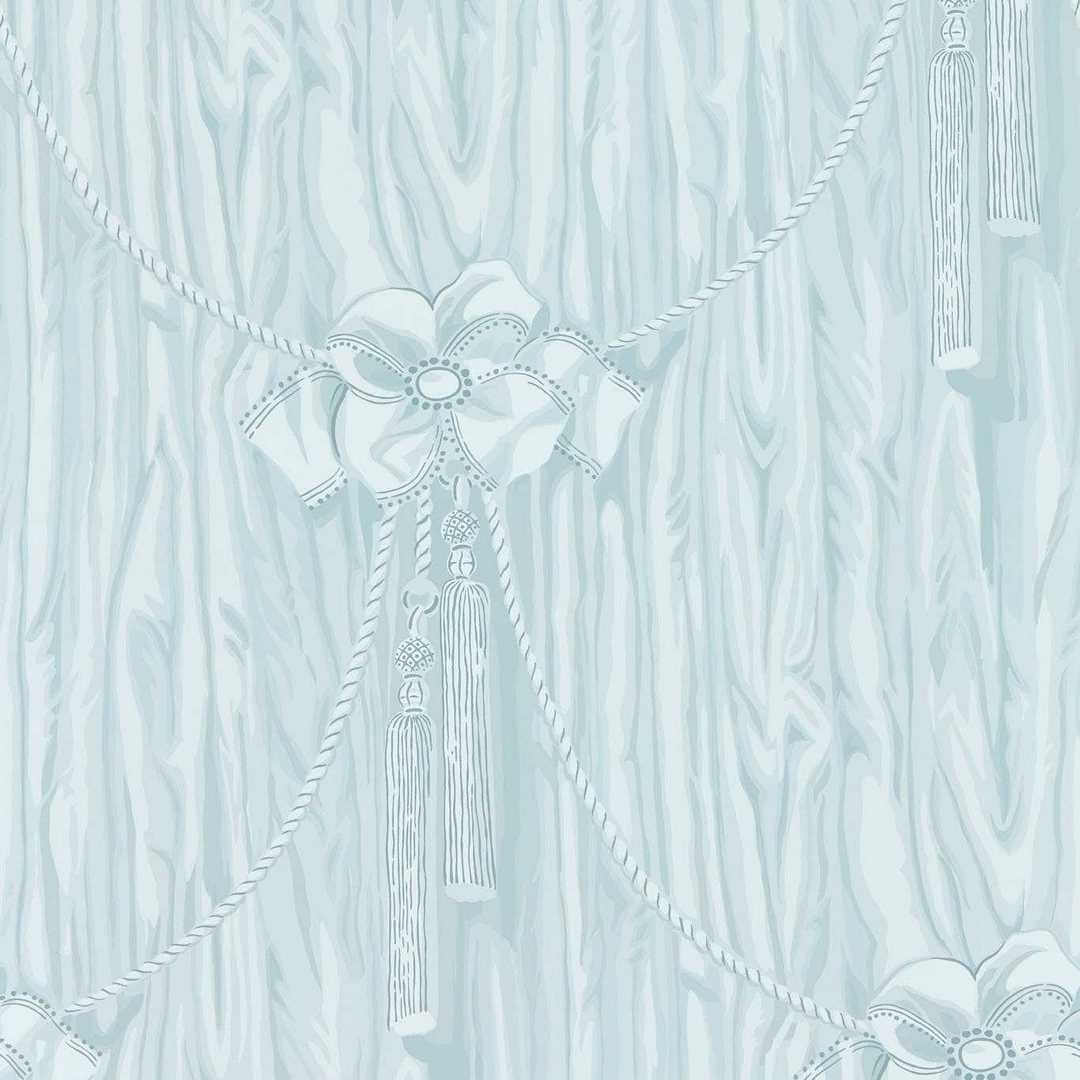 Tapeta drapowana zasłona z kokardami Sanderson 217309 Wilsford Giles Deacon