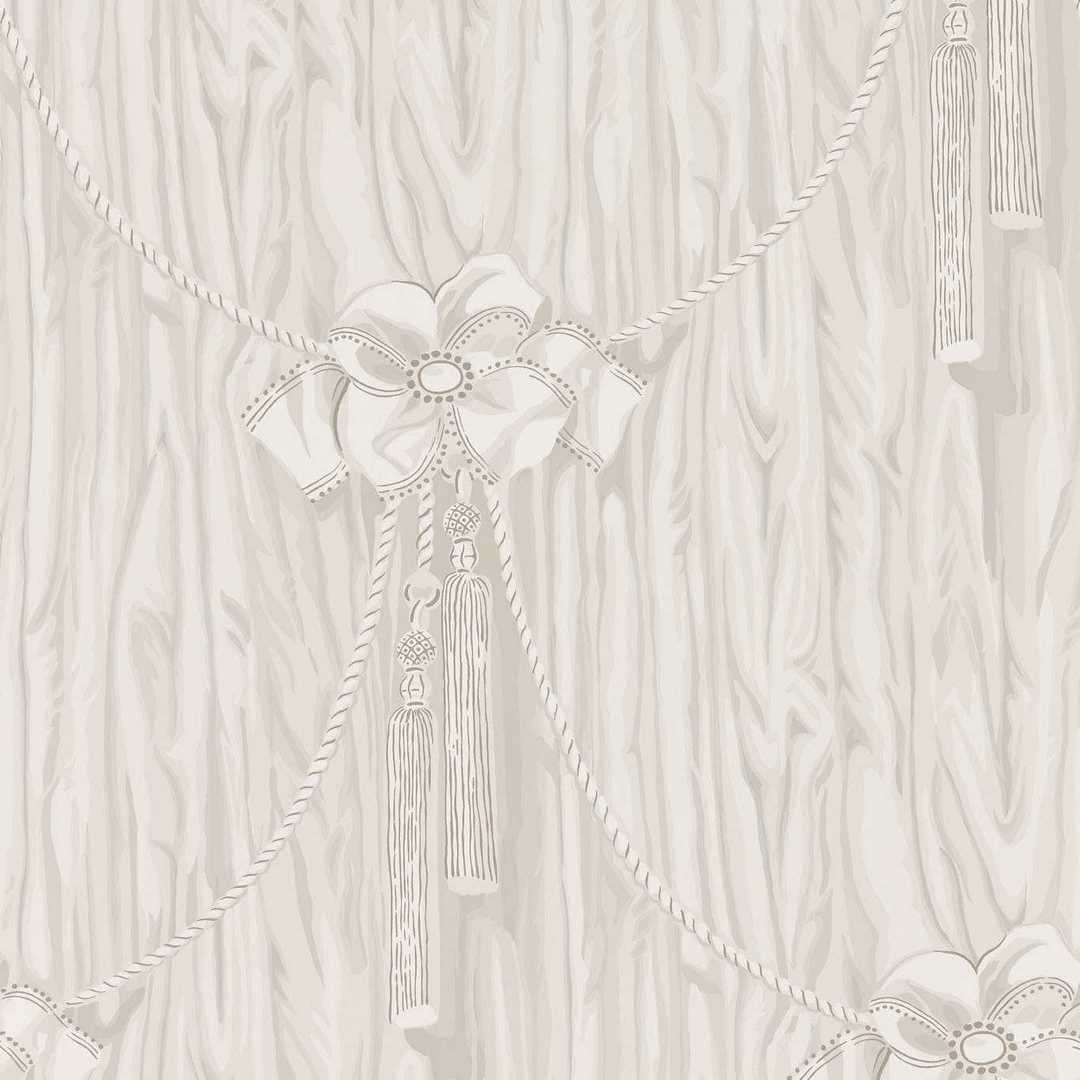 Tapeta drapowana zasłona z kokardami Sanderson 217310 Wilsford Giles Deacon