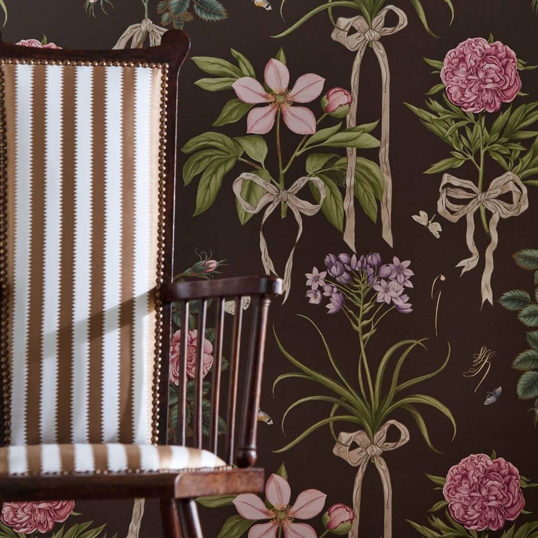 Tapeta florystyczna bukiety Sanderson 217311 Cupis's Beau Giles Deacon