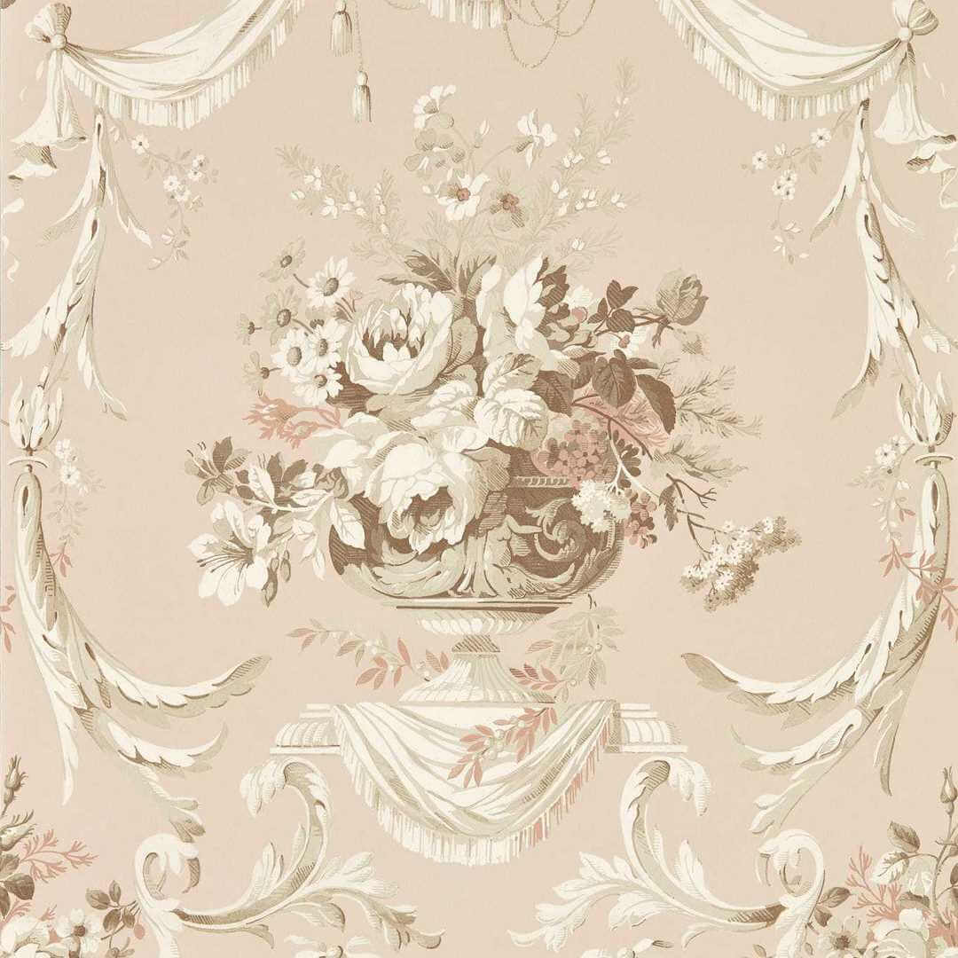 Tapeta roślinna vintage Sanderson 217317 Andromeda's Cup Giles Deacon