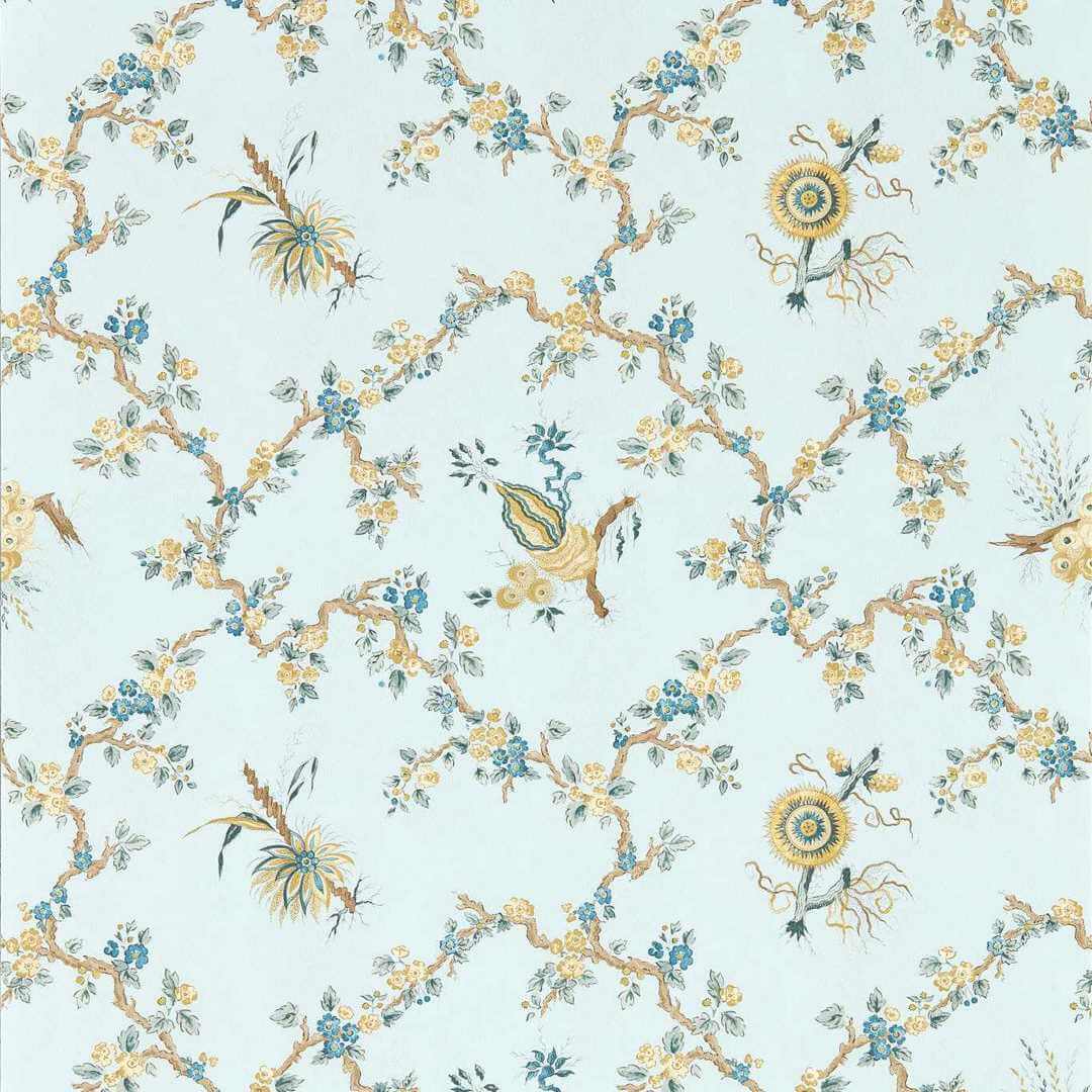 Tapeta botaniczna Sanderson 217322 Trelliage Giles Deacon