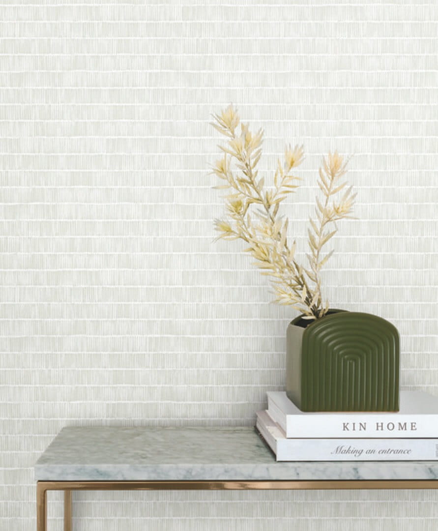 Tapeta kreski York Wallcoverings BW3811 Horizontal Hash Marks Black & White