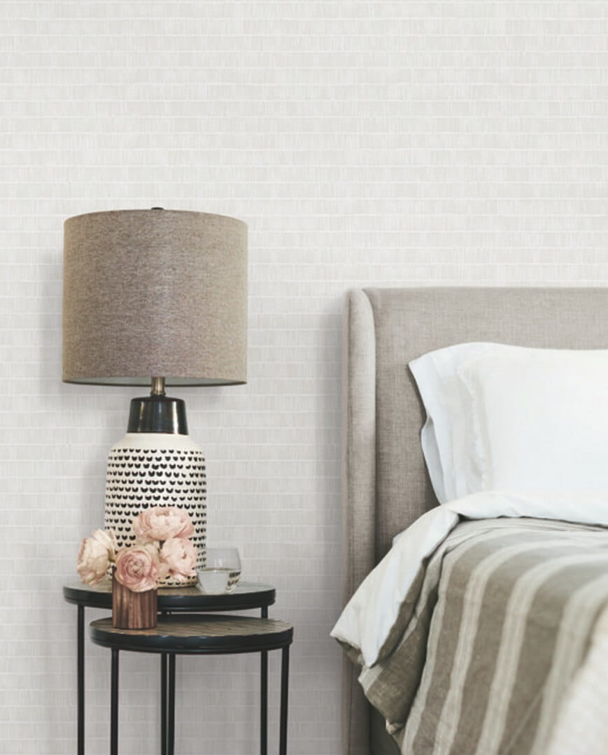 Tapeta kreski York Wallcoverings BW3812 Horizontal Hash Marks Black & White