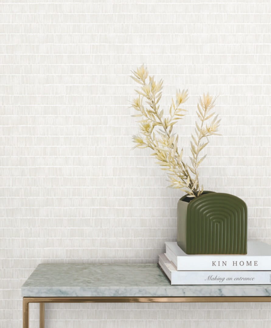 Tapeta kreski York Wallcoverings BW3812 Horizontal Hash Marks Black & White