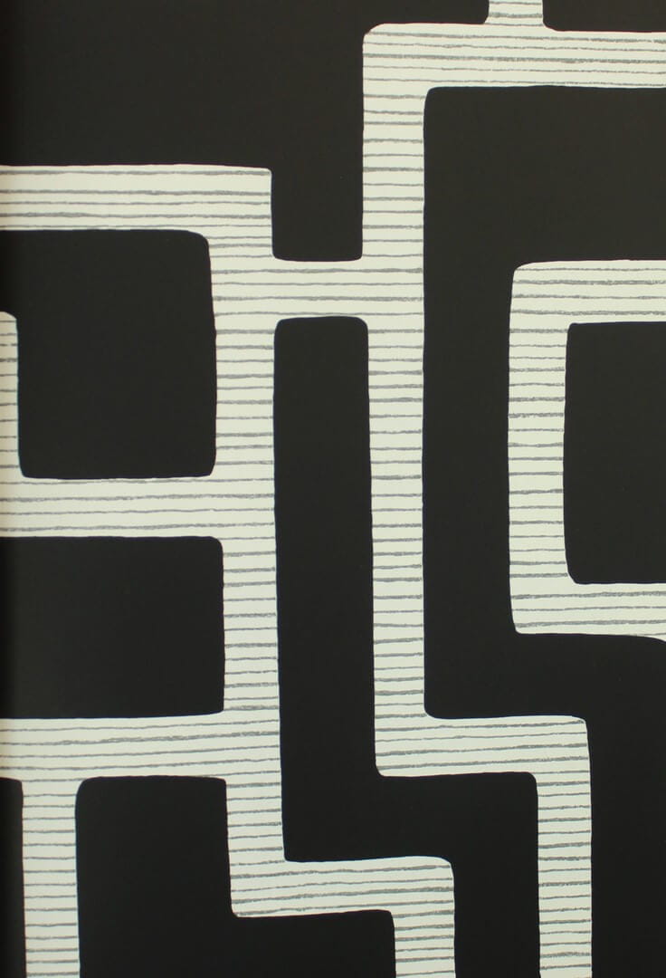 Tapeta labirynt York Wallcoverings BW3831 Graphic Polyomino Black & White