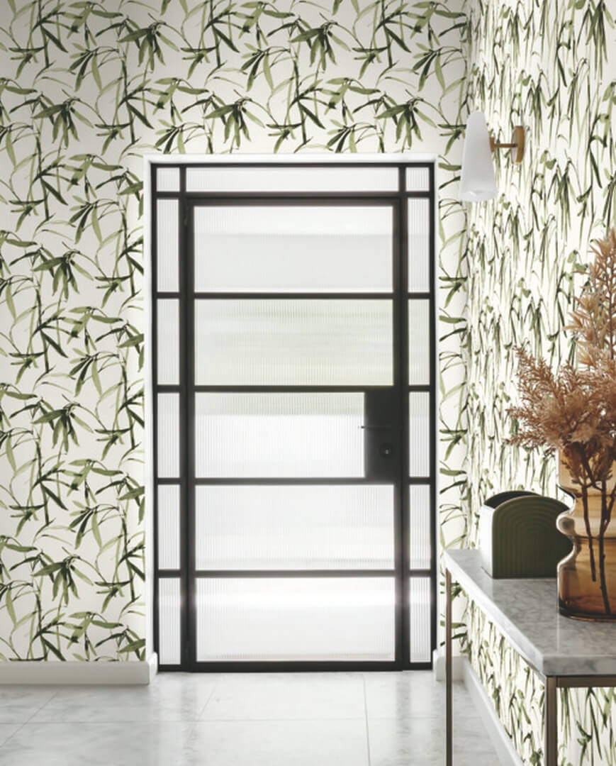 Tapeta liście bambusa York Wallcoverings BW3842 Bambo Ink Black & White