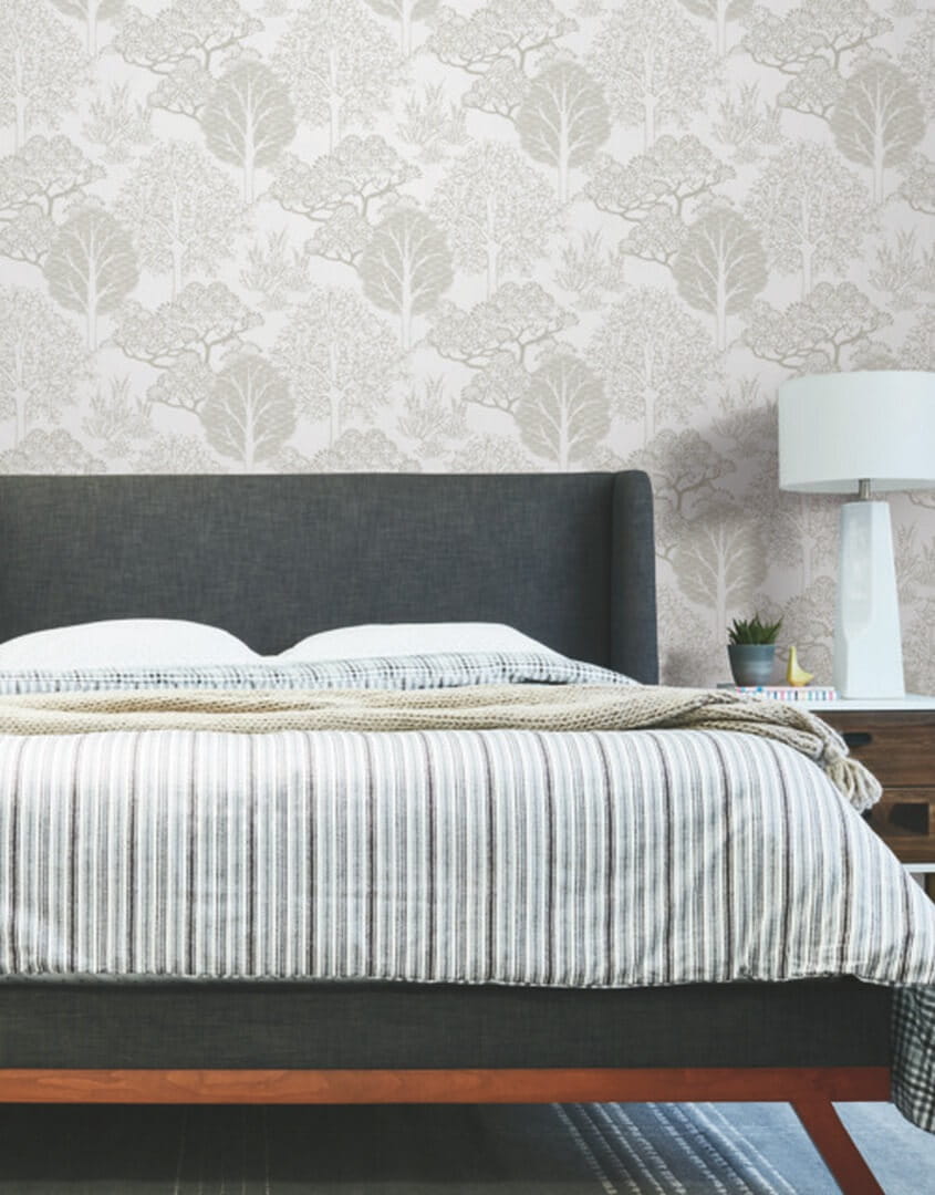 Tapeta azjatyckie drzewa York Wallcoverings BW3851 Kimono Trees Black & White