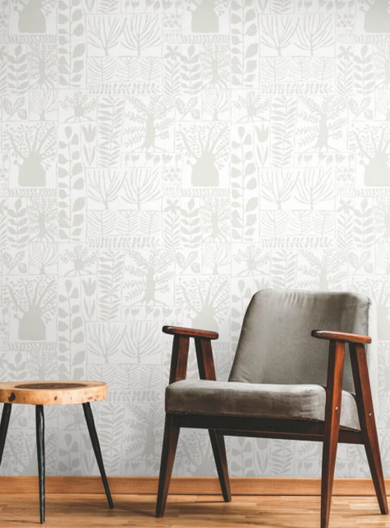Tapeta drzewa York Wallcoverings BW3861 Primitive Trees Black & White