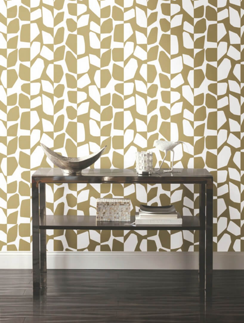 Tapeta abstrakcyjne liście York Wallcoverings BW3892 Primitive Vines Black & White
