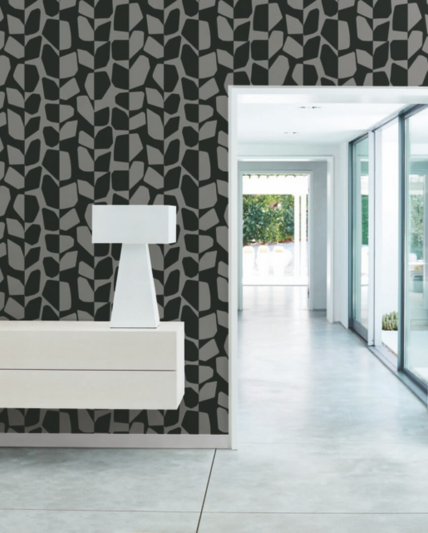 Tapeta abstrakcyjne liście York Wallcoverings BW3894 Primitive Vines Black & White