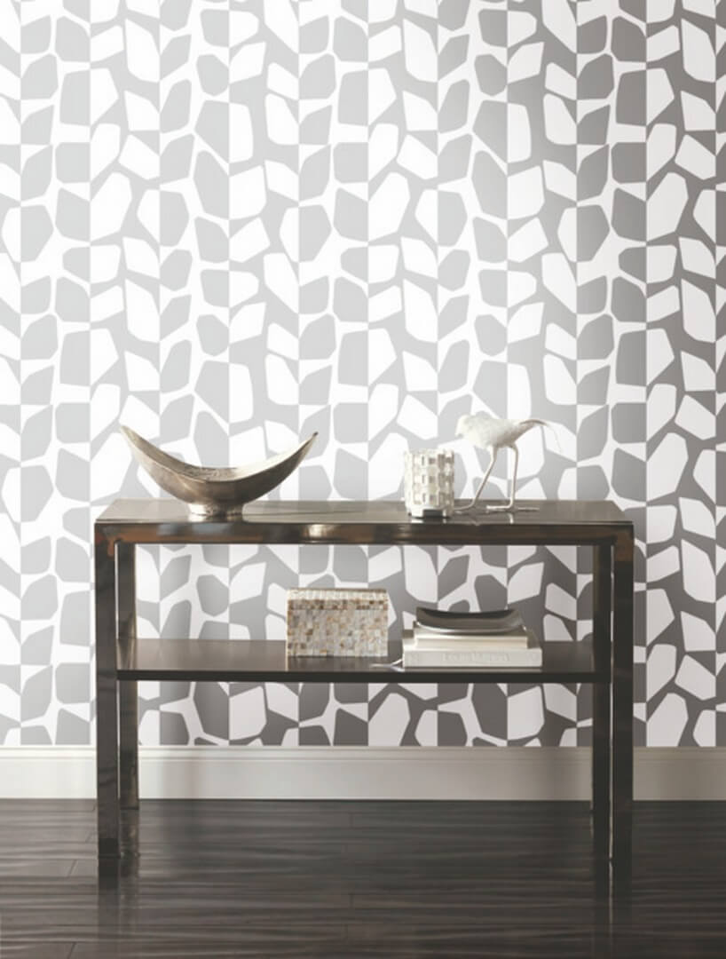 Tapeta abstrakcyjne liście York Wallcoverings BW3895 Primitive Vines Black & White
