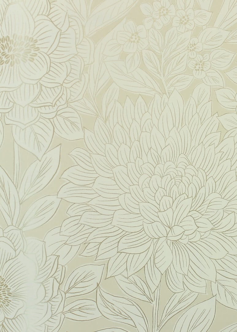 Tapeta florystyczna York Wallcoverings BW3921 Wood Block Blooms Black & White