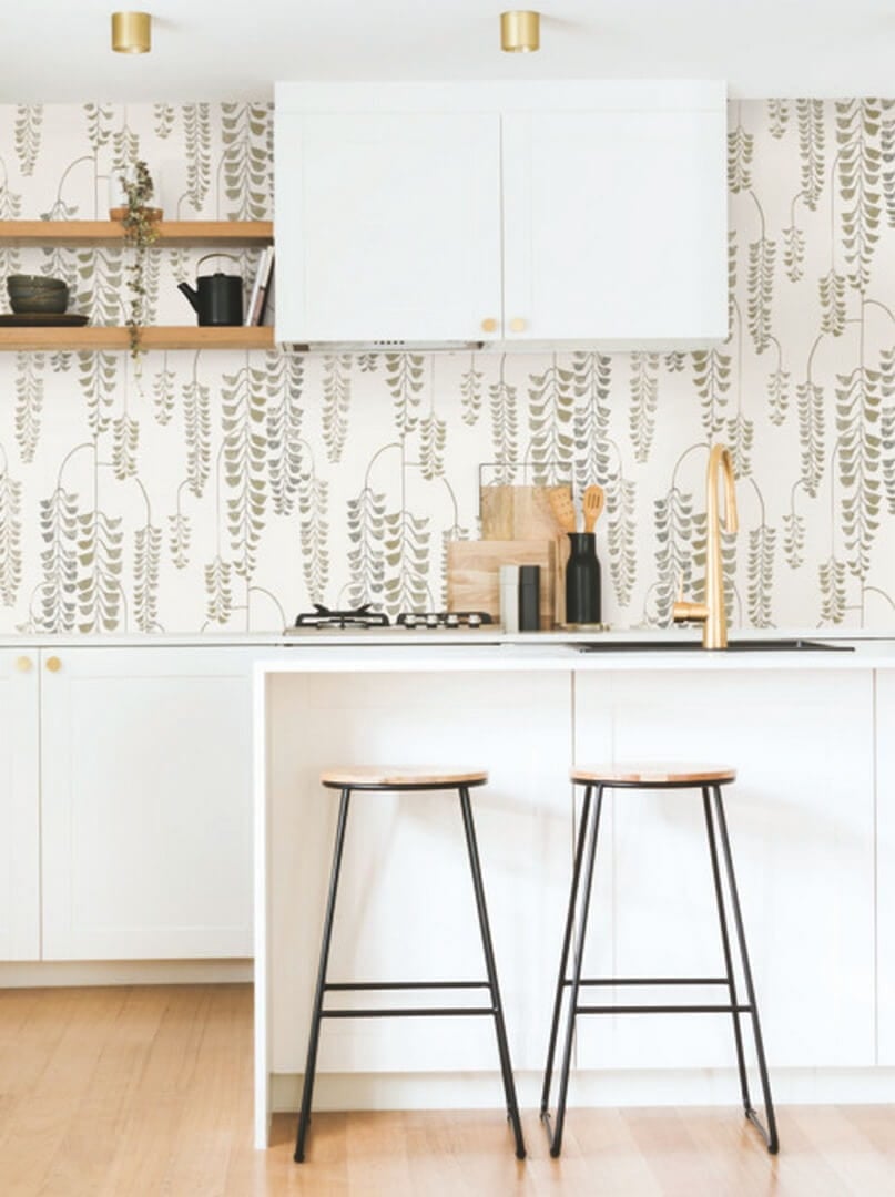 Tapeta roślinna York Wallcoverings BW3941 Deco Wisteria Black & White