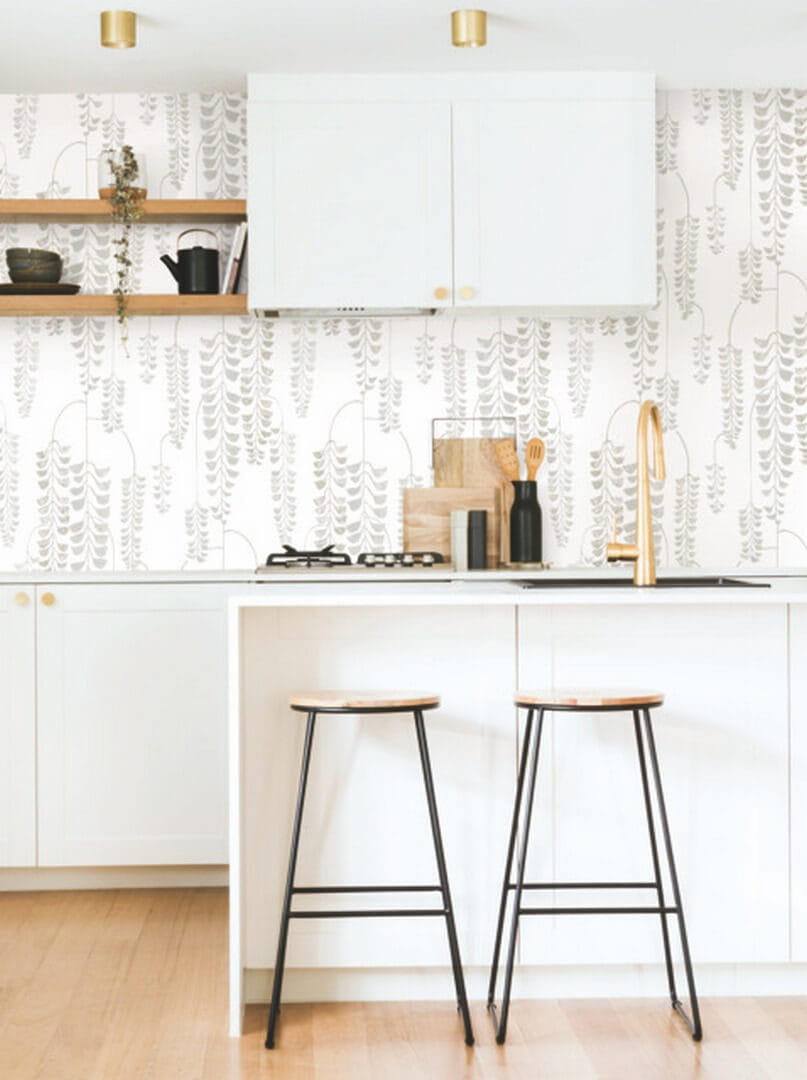 Tapeta roślinna York Wallcoverings BW3942 Deco Wisteria Black & White