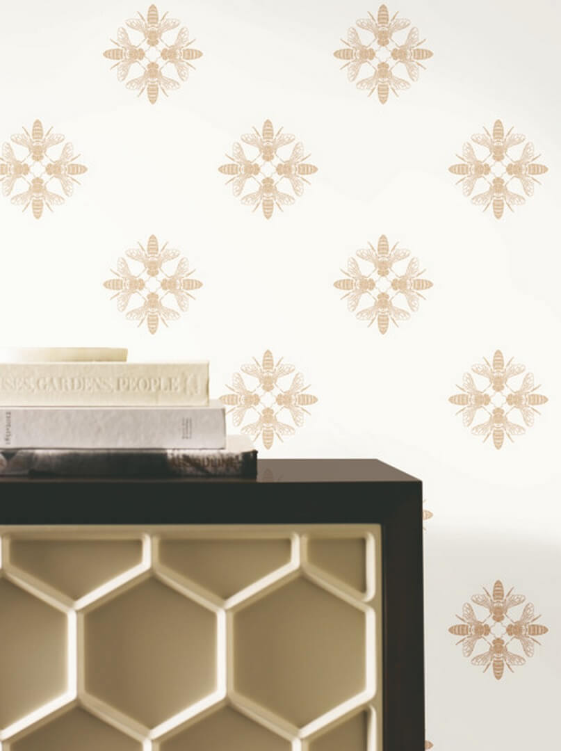 Tapeta pszczoły York Wallcoverings ON1641 Honey Bee Black & White