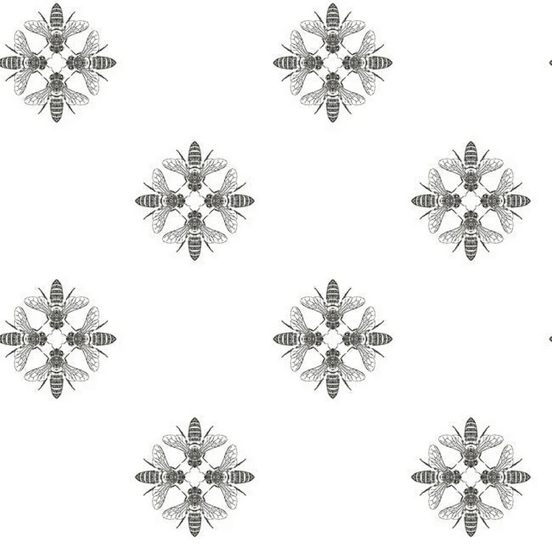 Tapeta pszczoły York Wallcoverings ON1643 Honey Bee Black & White