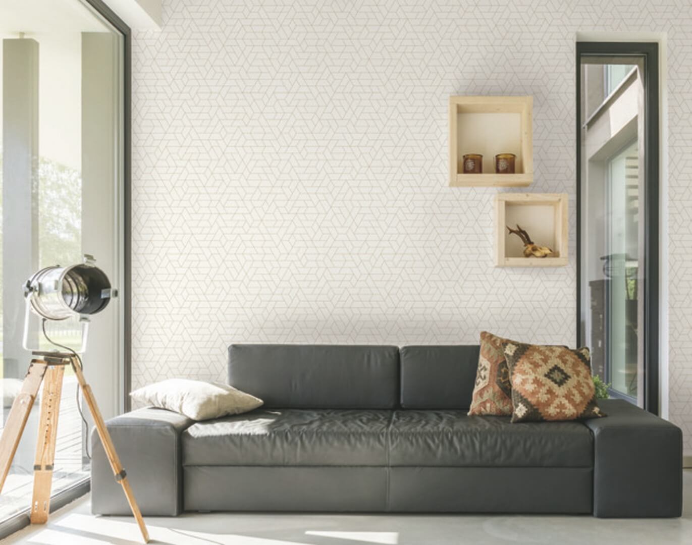 Tapeta geometryczna York Wallcoverings SW7456 Point Of View Black & White