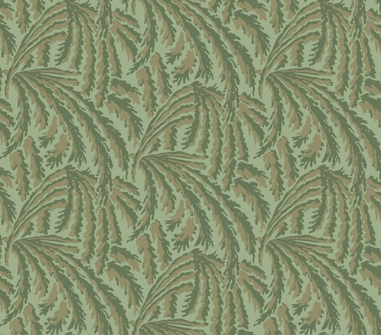 Tapeta liście wierzby w stylu art-deco Les Dominotiers AFDC203/4 Willow Magic Garden