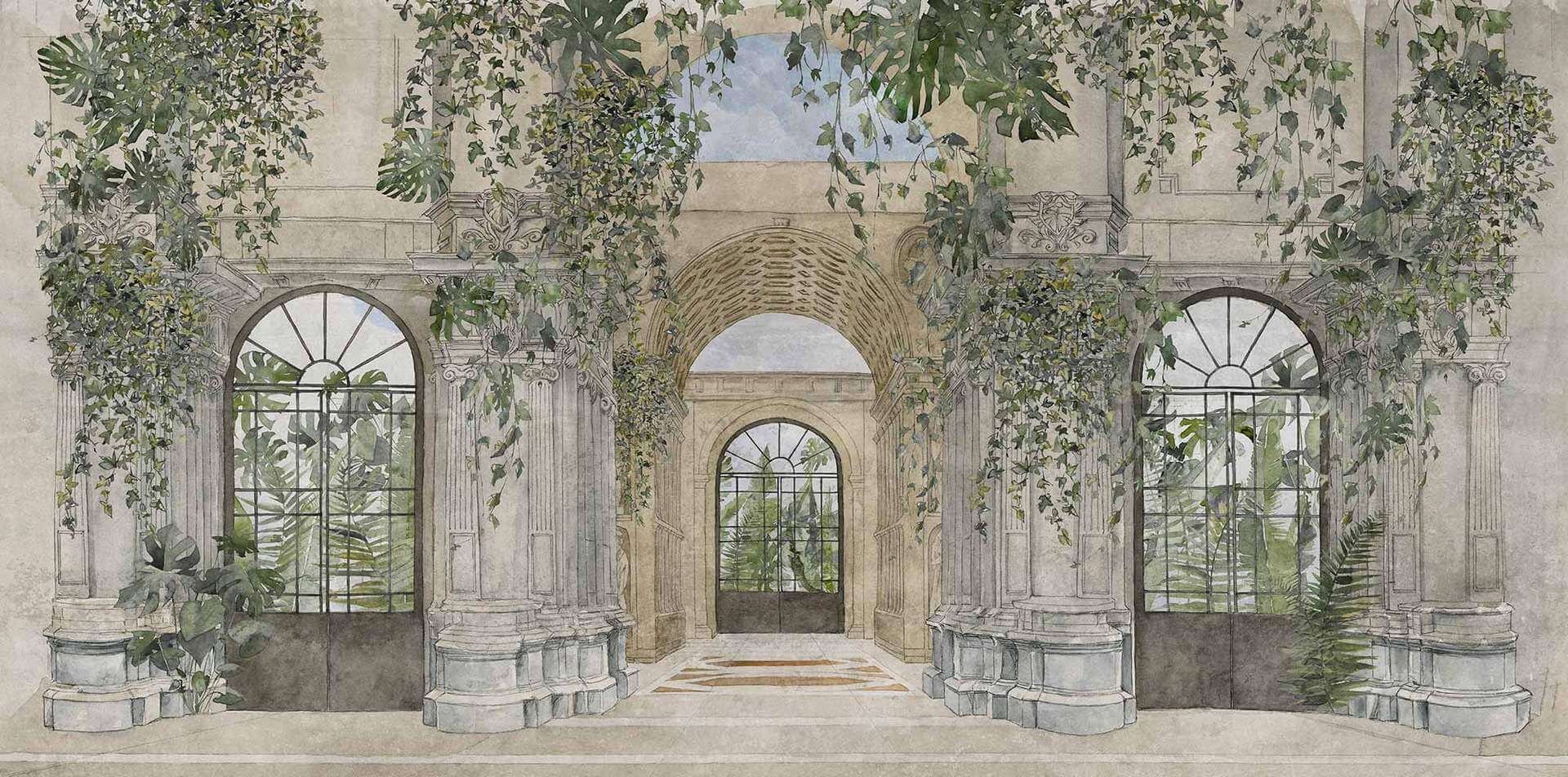 Fototapeta architektura i roślinność Tecnografica 84059-1 BUEN RETIRO OLIVE