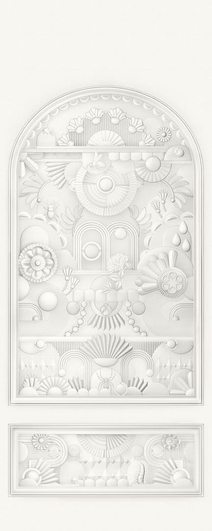 Mural tekstylny w stylu art deco Arte Moooi Greenhouse Gathering Arch MO5055 Green House